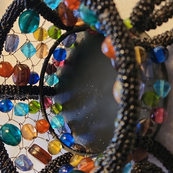 Hand created beaded, stones, and wire decorative display art. Made in India - Picture 2 of 5